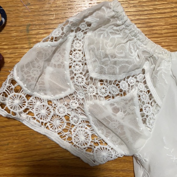 Lucy Paris White Off The Shoulder Top XS - Picture 6 of 8